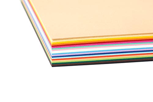 perfect ideaz Papel tintado DIN-A5 (148 x 210 mm) 100 hojas de colores, en 20 colores diferentes, grosor de 120g/m², Papel para manualidades de la mayor calidad