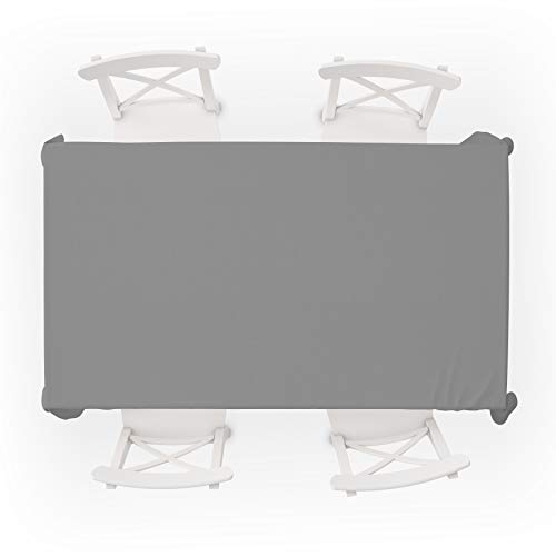 Perfect Textil Mantel Mesa Rectangular Color Liso de Poliéster Lavable Ideal para Las Mesas de Buffet Plegables, Mesas de Picnic al Aire Libre y Mesas de Comedor y Cocina (Gris, 150x200cm)