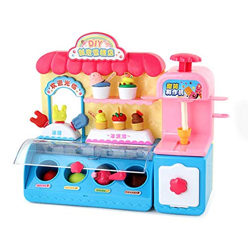 perfecthome Creative 3D Color Mud Ice Cream Shop Machine Molde Juego de Herramientas Niños DIY Juguetes Play House Toys (Caja de Color)