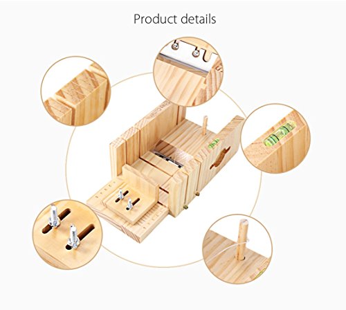 Perfectii Cortador De Jabón, Jabón De Madera Ajustable Pan Cortador Molde Caja Equilibrio Aparato Precisa Alambre Corte