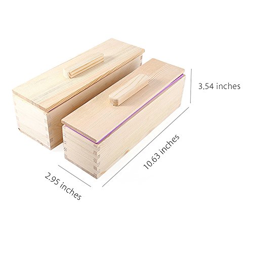 Perfectii Flexible De Silicona Rectangular Molde del Jabón, Sólida Bricolaje Artesanía Hecha A Mano Jabón Molde Caja De Madera con Tapa para Caseros Producen 0,9 Kg