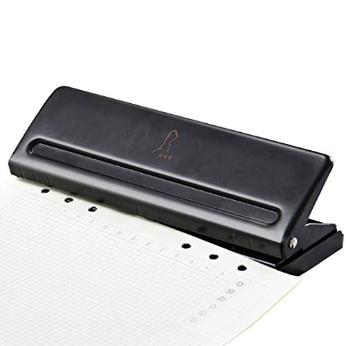 Perforador de Papel Binder Puncher Para Formato A5 Punzón Regulable y Extraíble Para 6 Agujeros