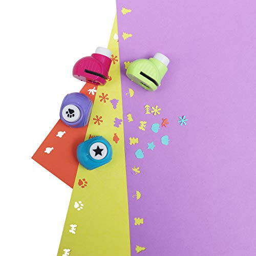 Perforadoras de Papel (24 Pcs) - Mini Troqueladores de Papel (3.5 x 2.5cm) -Punzones para papel para Creación de Tarjetas, Scrapbooking, Álbumes de Fotos - Perfecto para Papel con 0.5-2mm de Grosor