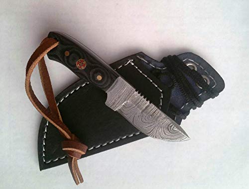 Perkin Knives Cuchillo de bushcraft Cuchillo de Caza pequeño Cuchillo de Damasco