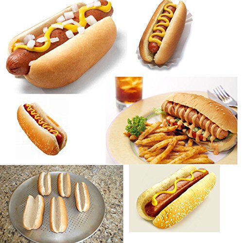 Perrito caliente Bun Pan Hotdog Pan molde antiadherente para 7 inch ovalado dorado Juego de 3 piezas