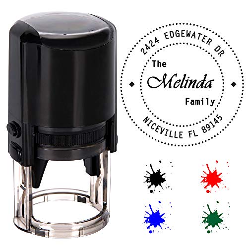 Personalizada Sello redondo Auto entintado, personalizado stamp-diameter 40 mm sellos de goma con 4 opcional de tinta mate, color rojo, azul,verde