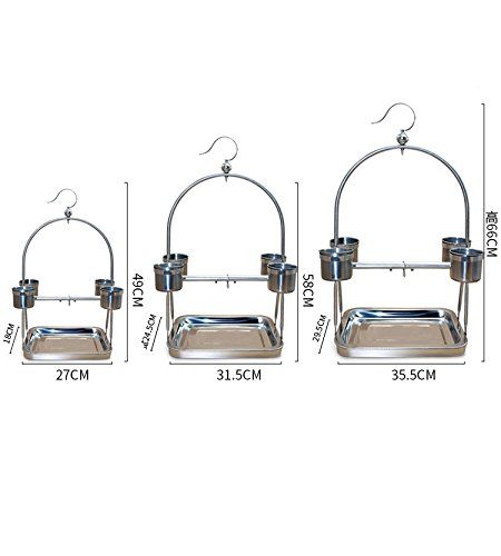 Pet Online Pájaros de metal soporte estante de montaje de acero inoxidable ,s:27*18*49cm Bird