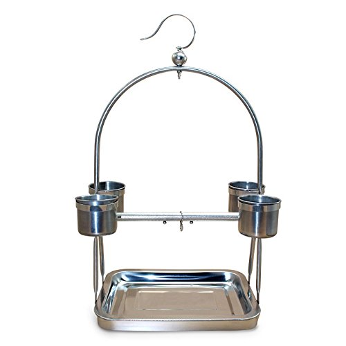 Pet Online Pájaros de metal soporte estante de montaje de acero inoxidable ,s:27*18*49cm Bird