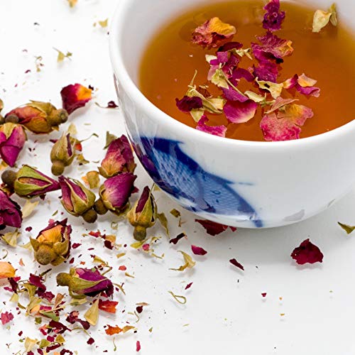 Pétalos de rosa secos (100g), capullos de rosa secos, té de pétalos de rosa de floración controlada, té de capullos de rosa