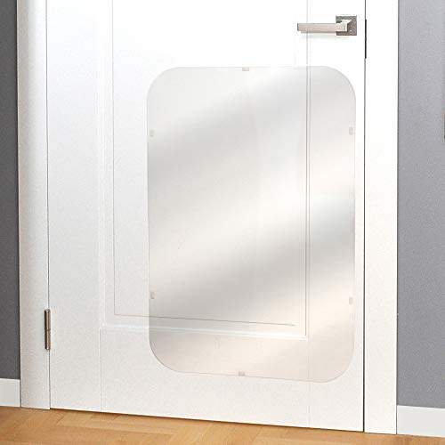 PETFECT Protector contra Arañazos para Puertas Premium 90 x 60 cm; Cubierta de Puertas para Perros para Uso Interior y Exterior - Transparente