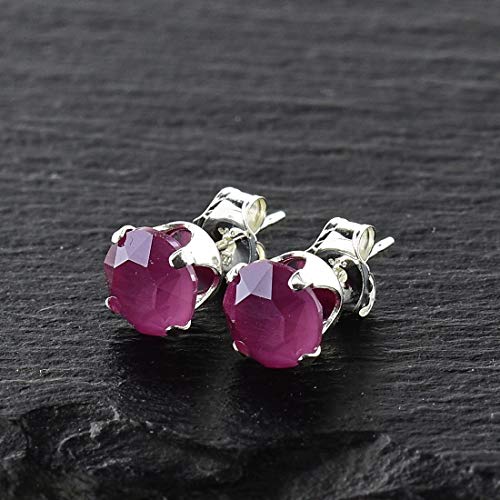 pewterhooter - Pendientes de plata de ley 925 para mujer con cristales de peonía rosa de Swarovski. Caja de regalo, hipoalergénicos y sin níquel para orejas sensibles.