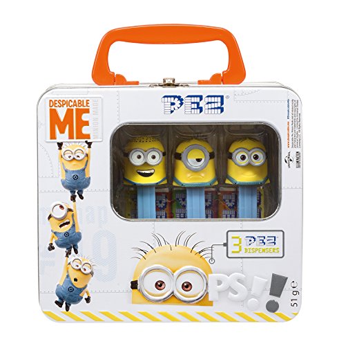 PEZ Maletitas de metal Minions (3 PEZ dispensadors + 6 PEZ caramelos)