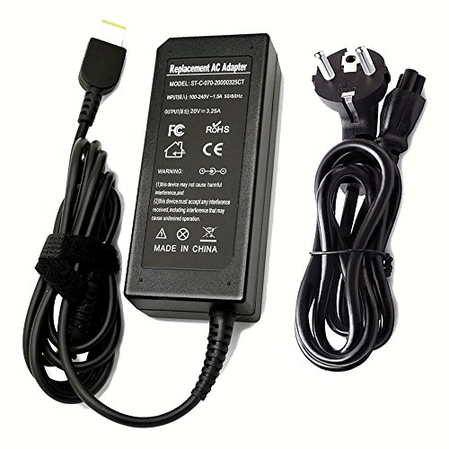 PFMY Adaptador Cargador 65W 20V 3.25A para Portátiles Ordenador Lenovo X1 Carbon G70 G40 G50 G50 80 G500 G500S G50-30 G50-45 G505 G505S G50-70 G50-80 G510 G700 G70-70 IdeaPad Yoga 11 11E 11S