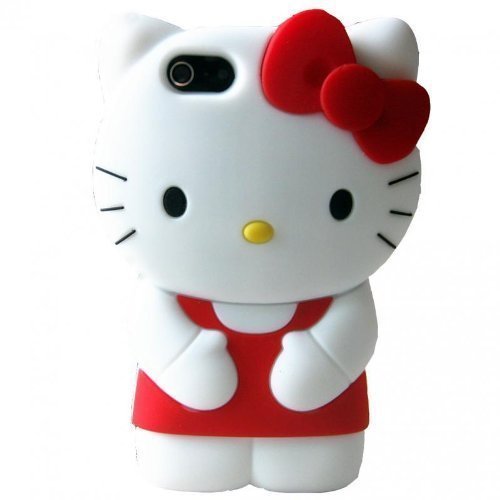 Phenix-Color iPhone 7 Plus Funda 3D Lindo dibujos animados Hello Kitty Suave Silicona Carcasa Trasera Carcasa para iPhone 7 Plus de 5,5 pulgadas (lanzamiento 2016)