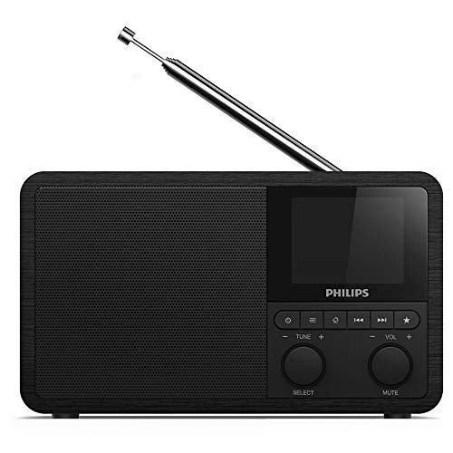 Philips Audio Radio Internet PR802/12 Dab+ Internet Radio (Bluetooth, Dab+, Temporizador, Alarma Dual, Conexión con Spotify), Color Negro