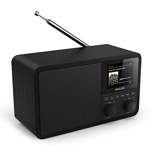 Philips Audio Radio Internet PR802/12 Dab+ Internet Radio (Bluetooth, Dab+, Temporizador, Alarma Dual, Conexión con Spotify), Color Negro