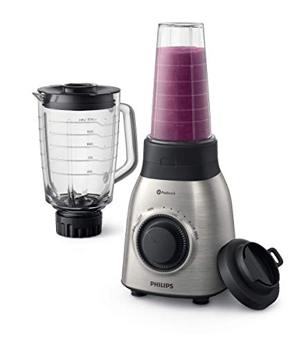 Philips Avance HR3556/00 - Batidora de Vaso, 900 W, Jarra 2 L, Cristal, 1 Vaso, Acero Inox