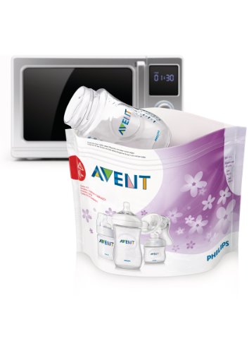 Philips Avent SCF297/05 - Bolsas esterilizadoras a vapor para microondas, 5 bolsas para microondas en cada paquete