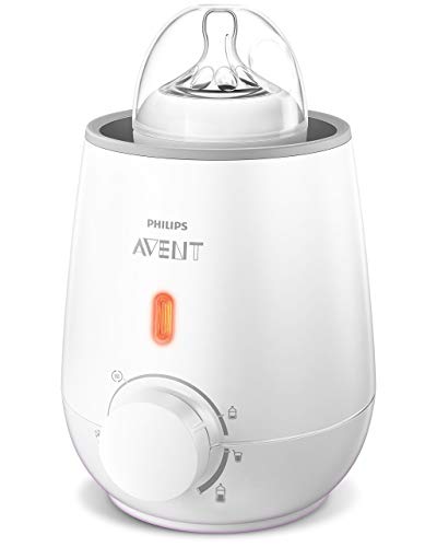 Philips Avent SCF355/00 - Calienta Biberón Rápido, Función de Descongelación, Calentamiento Uniforme Del Líquido [Enchufe Español], Blanco