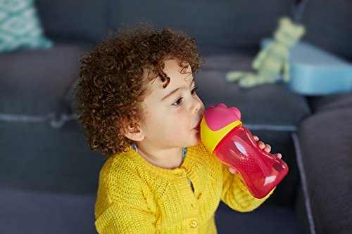 Philips Avent SCF798/02 - Vaso con pajita flexible, 300 ml, 12 m+, válvula antigoteo, piezas compatibles Philips Avent, color rosa