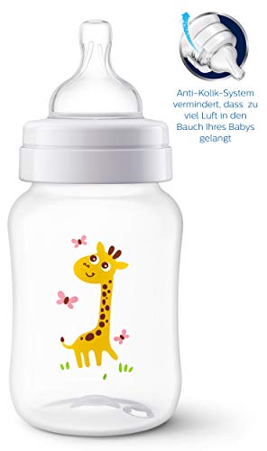 Philips Avent SCF821/12 - Biberón Anti-colic Safari Jirafa de 260 ml