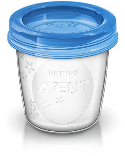 Philips Avent - Set de recipientes para leche materna (10 recipientes + 10 tapas + 2 adaptadores)