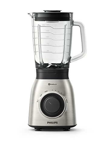 Philips Batidora de Vaso HR3555/00 900w, Capacidad 2l, 900 W, 2 litros, Vidrio, Negro, Transparente