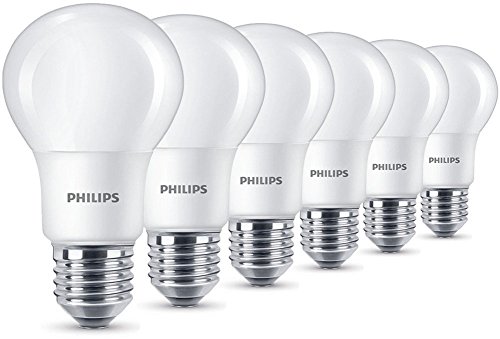 Philips Bombilla LED esférica casquillo E27, 8 W, equivalente a 60 W, luz blanca cálida, 806 lúmenes, pack de 6