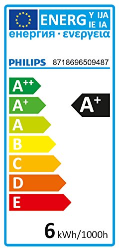 Philips Bombillas LED Vela E14, 5.5 W equivalentes a 40 W en incandescencia, 470 lúmenes, luz blanca cálida, Pack de 6