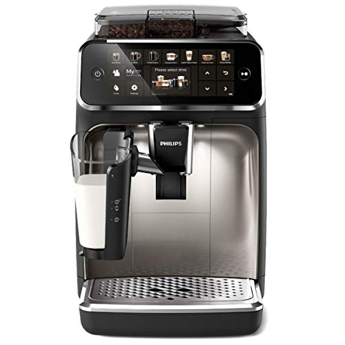 Philips EP5447/90 Serie 5400 Cafetera superautomática, 12 variedades de café, Tecnología LatteGo, Molinillo cerámico, Pantalla táctil