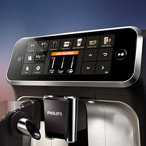 Philips EP5447/90 Serie 5400 Cafetera superautomática, 12 variedades de café, Tecnología LatteGo, Molinillo cerámico, Pantalla táctil