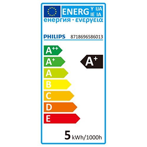 Philips GU10 LED - Bombillas Cristal, 4.6 W Equivalentes a 50 W en Incandescencia, 355 Lúmenes, Luz Blanca Cálida, pack de 6