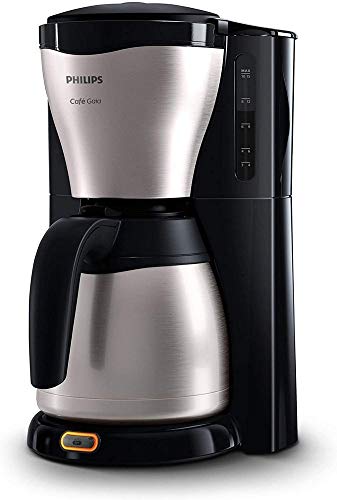 Philips HD7546 HD7546/20-Cafetera de Goteo café Gaia, Jarra térmica con Capacidad para 10-15 Tazas, 1000 W, 14 Cups, Acero Inoxidable, Negro/Plata