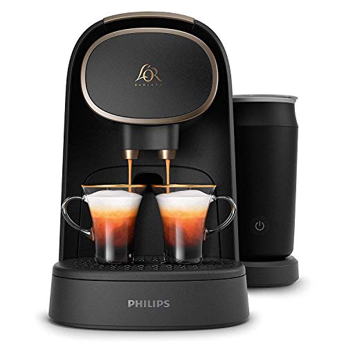 Philips L'OR Barista LM8018/90 Cafetera de Cápsulas con Espumador de Leche, Compatible con Cápsula Individual y Cápsula Doble, 19 Bares de Presión, 12 Variedades, 1 L, Acabado Premium