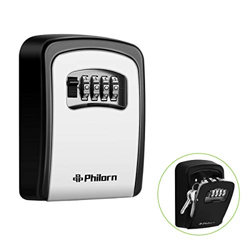 Philorn Caja Fuerte Llaves, Cajas Fuerte | Código Reiniciable - Resistente al Clima - Montado en la Pared o Puerta | Caja de Seguridad Ultra Robusto para Almacenamiento de Joyas, Tarjeta, Llave