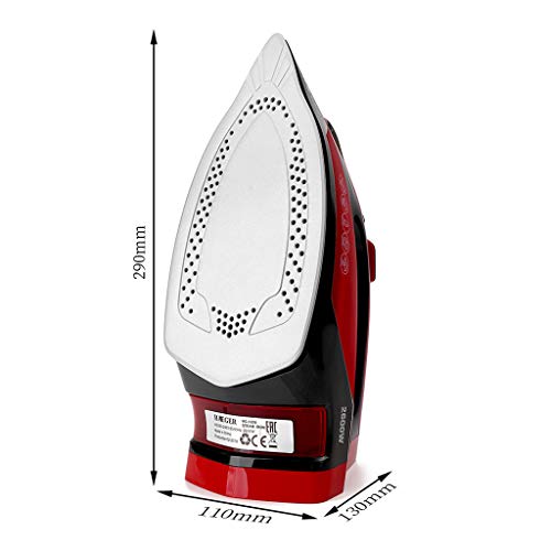 PHILSP Plancha eléctrica 2600W Plancha de Vapor eléctrica inalámbrica para generador de Ropa Vaporizador de Ropa Rojo con Negro