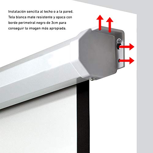Phoenix Technologies - Pantalla de proyección Manual Enrollable 100" 2 x 1.5 metros Formato 4:3 de techo y pared