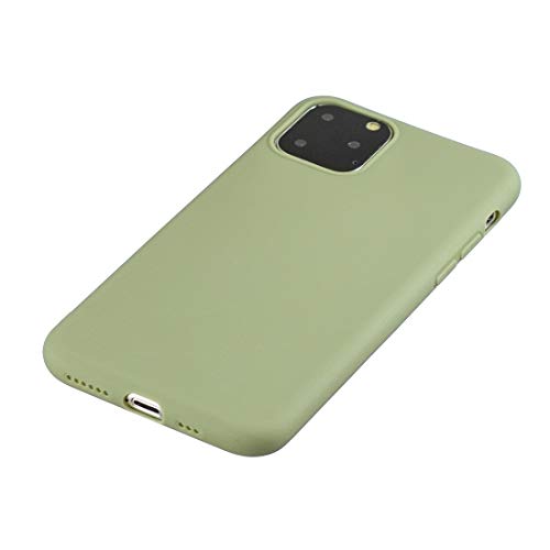 Phone caseSTZLYShockproof Protection Thin Soft B Funda for teléfono móvil Funda Protectora de TPU de Color sólido Helado for iPhone XI 2019 (Rojo) (Color : Pea Green)