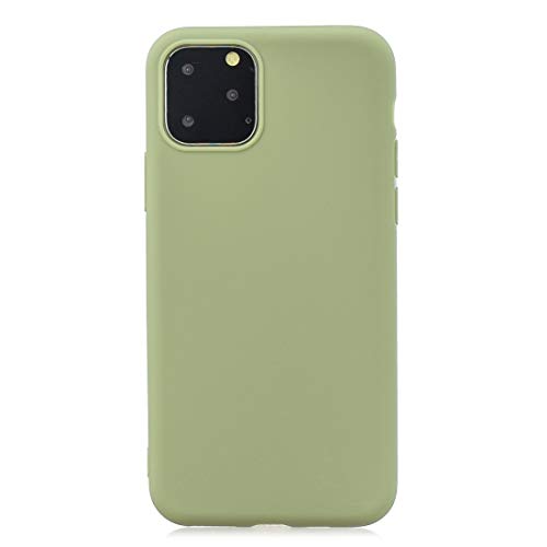 Phone caseSTZLYShockproof Protection Thin Soft B Funda for teléfono móvil Funda Protectora de TPU de Color sólido Helado for iPhone XI 2019 (Rojo) (Color : Pea Green)