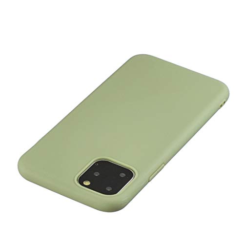 Phone caseSTZLYShockproof Protection Thin Soft B Funda for teléfono móvil Funda Protectora de TPU de Color sólido Helado for iPhone XI 2019 (Rojo) (Color : Pea Green)