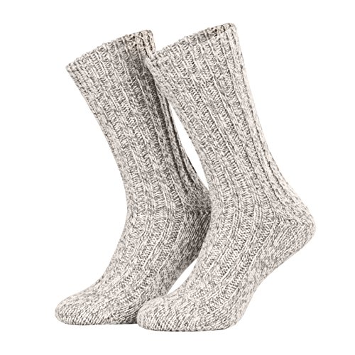 Piarini - 4 pares de calcetines noruegos muy cálidos - Gris jaspeado - 47-50