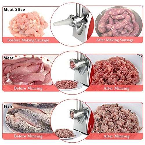 Picadoras de carne picada, Máquina de fabricación de salchichas eléctricas de seguridad para el hogar, Licuadora de carnes de acero inoxidable 2800 W Aplicación saludable para la cocina,Azul