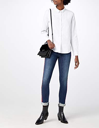 PIECES Pcirena LS Oxford Shirt Noos Blusa, Blanco (Bright White Bright White), 38 (Talla del Fabricante: Small) para Mujer