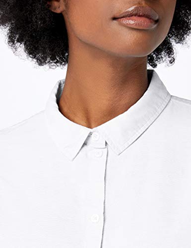 PIECES Pcirena LS Oxford Shirt Noos Blusa, Blanco (Bright White Bright White), 38 (Talla del Fabricante: Small) para Mujer