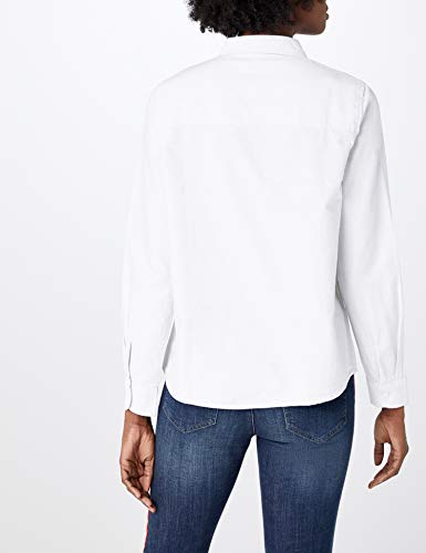 PIECES Pcirena LS Oxford Shirt Noos Blusa, Blanco (Bright White Bright White), 38 (Talla del Fabricante: Small) para Mujer