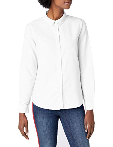 PIECES Pcirena LS Oxford Shirt Noos Blusa, Blanco (Bright White Bright White), 38 (Talla del Fabricante: Small) para Mujer