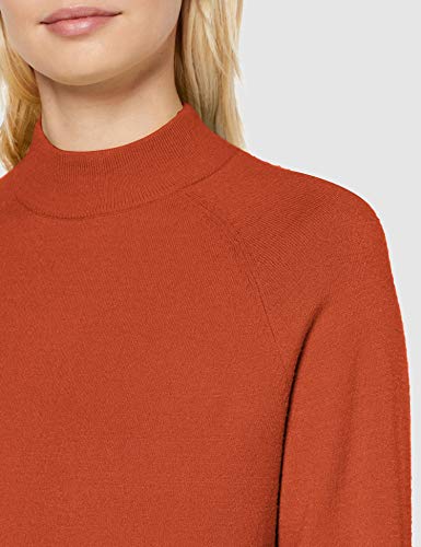 PIECES Pckalissa LS High Neck Knit Noos Camiseta Cuello Alto, Rojo (Picante Picante), Small para Mujer