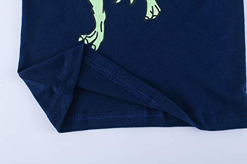 Pijama Niño Invierno-Pijama para Niños-Pijamas de Dinosaurio para Niños-Manga Larga Niño Ropa de algodón Traje Dos Set 6 Años