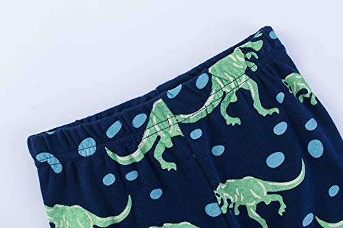 Pijama Niño Invierno-Pijama para Niños-Pijamas de Dinosaurio para Niños-Manga Larga Niño Ropa de algodón Traje Dos Set 6 Años