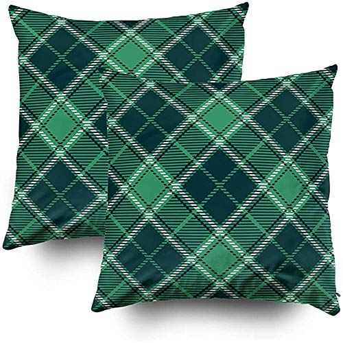 Pillowcase Tartan Fabric Fashion Abstract Backdrop Background Black Buffalo Celtic Acogedora Librería Vacaciones Throw Fundas De Almohada Hospital Home Hostel Funda De Cojín Sofá